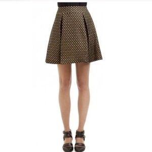 Talbots Caning Lattice Trellis Print Box Pleat Skirt